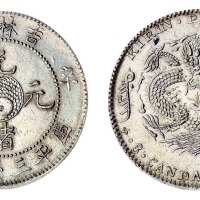 1901年辛丑吉林省造光绪元宝太极图库平三钱六分银币一枚