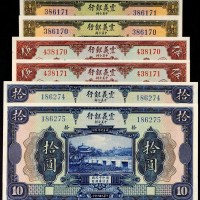 民国十年（1921年）震义银行纸币一组六枚