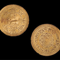 1918年西藏狮图金币20两 近未流通