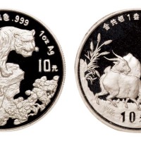 1988年－1999年第一轮生肖一盎司加厚型银币十二枚全套  完未流通