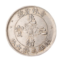 1898年吉林省造光绪元宝花篮库平三钱六分银币二枚