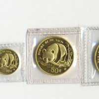 1987年熊猫纪念金币1盎司等多枚币  完未流通