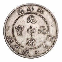 光绪三十四年北洋造光绪元宝库平七钱二分银币一枚