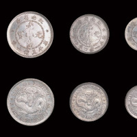 1897年江南省造光绪元宝库平七钱二分、三钱六分、一钱四分四厘、七分二厘、三分六厘银币全套五枚全