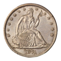 1871年美国半圆银币一枚