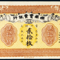 民国二年（1913年）湖南实业银行当十铜元贰拾枚