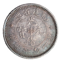 1894年福建省造光绪元宝库平七分二厘大龙版、三分六厘银币各一枚