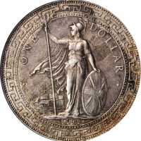 1896-B年站人贸易银元 NGC AU 50