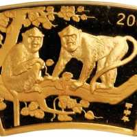 2004年甲申(猴)年生肖纪念金币1/2盎司扇形 完未流通