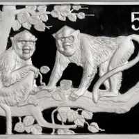 2004年甲申(猴)年生肖纪念银币5盎司 PCGS Proof 68+