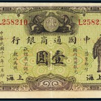 民国十八年（1929年）中国通商银行上海壹圆