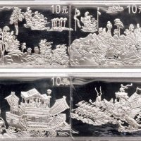 1999年中国人民银行发行中国古代名画系列洛神赋图纪念银币八枚全
