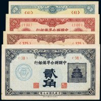 民国中国联合准备银行纸币（一组四枚）