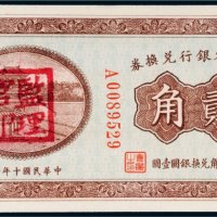 民国十年（1921年）东三省银行兑换券哈尔滨贰角