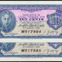 1940年馬來亞貨幣發行局10 分