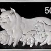 2007年丁亥(猪)年生肖纪念银币5盎司 PCGS Proof 68