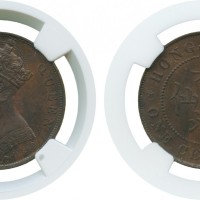 1875年香港铜币1仙 NGC MS 62