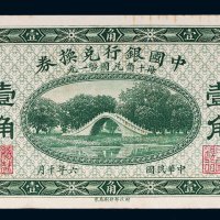 民国六年（1917年）中国银行兑换券张家口壹角