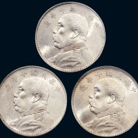 民国十年（1921年）袁世凯像壹圆银币（LM79）评级币三枚