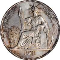 1901-A年坐洋一元银币 PCGS MS 65