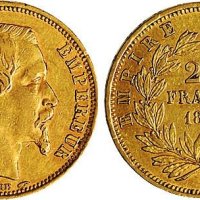 1853年法国拿破仑三世20法郎金币