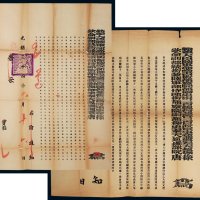 光绪三十四年（1908年）奉天省为推行东三省大小银元和官银号印造之大银元票流通市面所颁布的告示（二件）