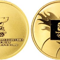2007年中国印钞造币总公司发行第29届奥林匹克运动会火炬接力纪念章1/5盎司