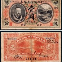 民国二年（1913年）中国银行兑换券广东壹圆