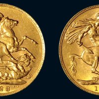 1928年乔治五世马剑金币二枚