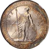 1930-B年站人贸易银元 NGC MS 65