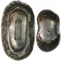 清朝船形银锭1两 3两各一枚 极美品