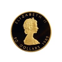 1989年加拿大发行50元1盎司金币
