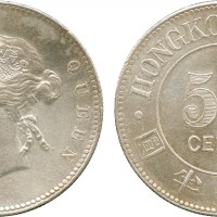 1893年香港银币半圆 近未流通