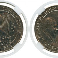 1971/1972中国加入联合国 尼克松访华纪念币 CNCS PR 64