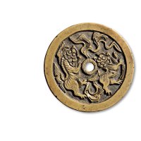 清·双狮手雕花钱