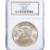 民国二十三年（1934年）孙中山像壹圆银币（LM110）