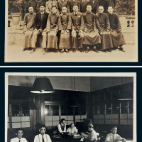 民国三十五年（1946年）上海银联词社同仁合影及银行内部工作照