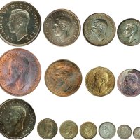 1937年英国乔治六世银币、铜币样币共十五枚