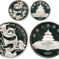1987年熊猫纪念银币50元含纯银5盎司 完未流通
