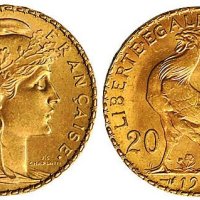 1913年法国金鸡20法郎金币