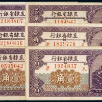 民国十五年（1926年）直隶省银行天津壹角（六枚）