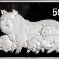 2007年丁亥(猪)年生肖纪念银币5盎司 PCGS Proof 68