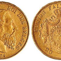1874年比利时利奥波德二世20法郎金币
