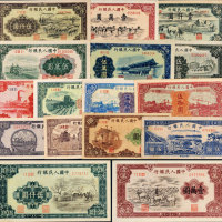 1948至1951年第一版人民币六十枚大全套（仅缺瞻德城） 八品