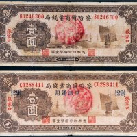民国二十二年（1933年）察哈尔商业钱局张家口壹圆二枚