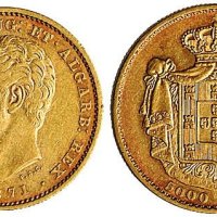 1871年葡萄牙路易斯一世皇帝5000Reisa金币