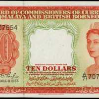 1953年馬來亞貨幣發行局10 元