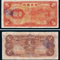 中央银行壹圆（红牌坊）