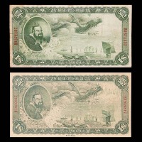 1938民国二十七年中国联合准备银行一圆正票及老假票各一枚，共计两枚
