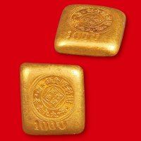 “澳门谢利源金铺标准成色九九金条”一两金锭